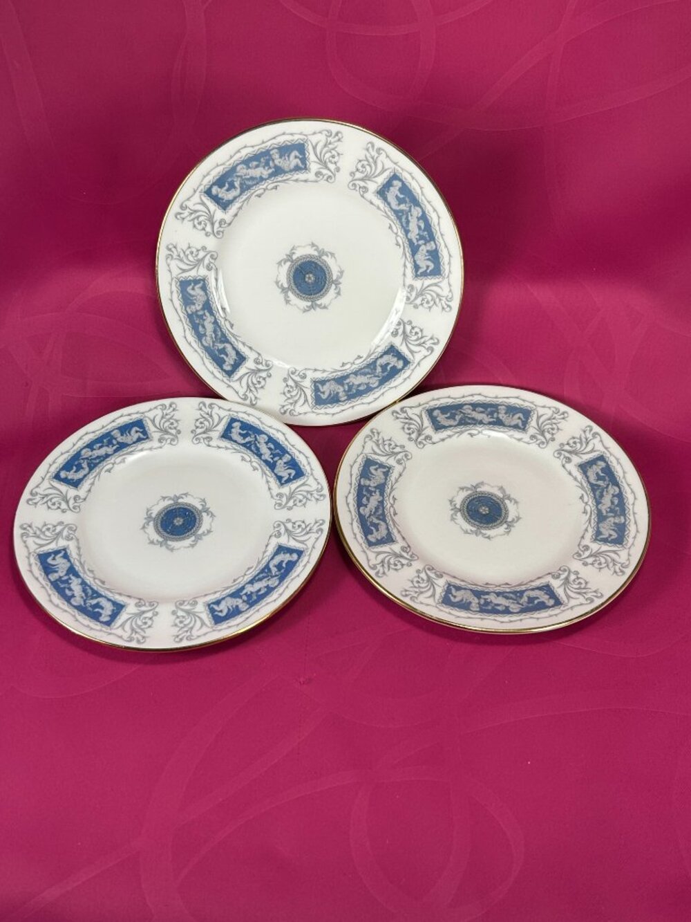set of 3 bread & butter plates. Coalport UKK Revelry